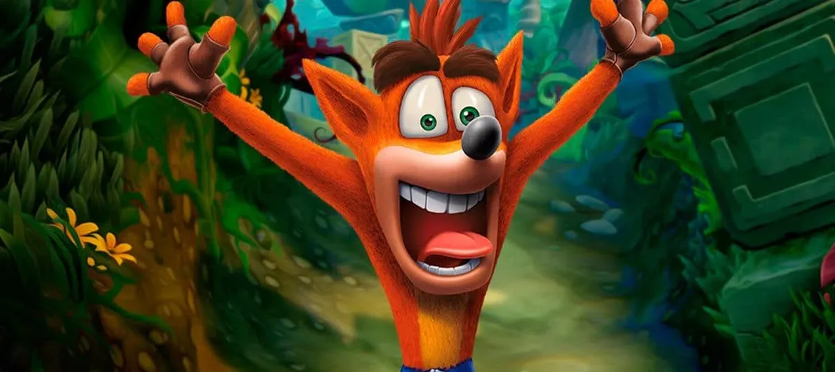 imagem do crash assustado do jogo "Crash Bandicoot"