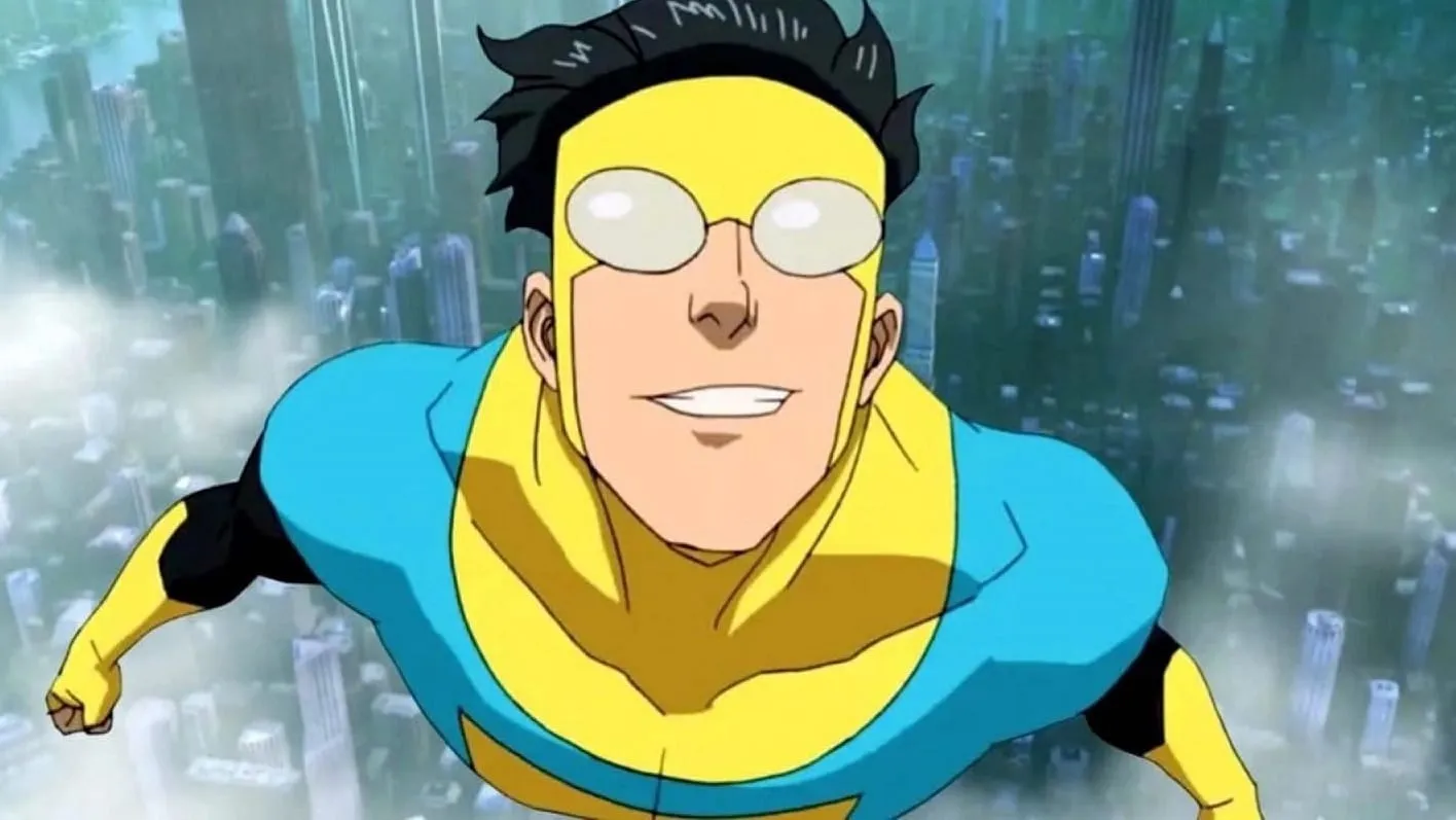 Mark Grayson voando em serie Invencível