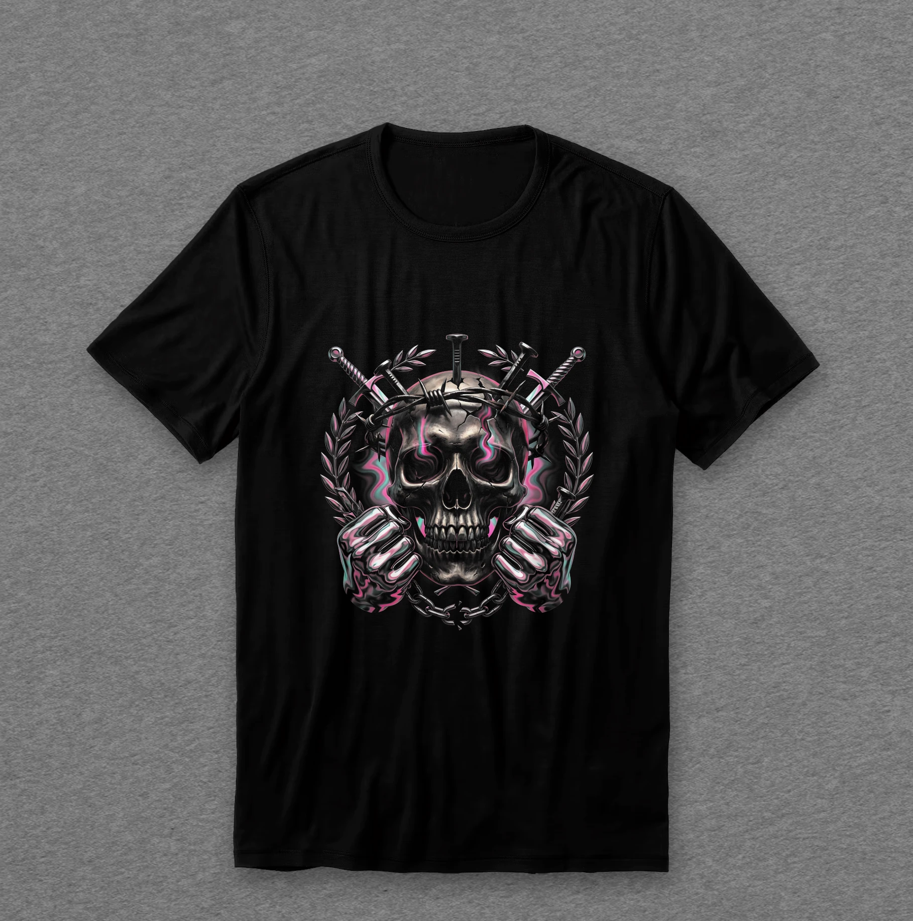 Camiseta Caveira e Rosas