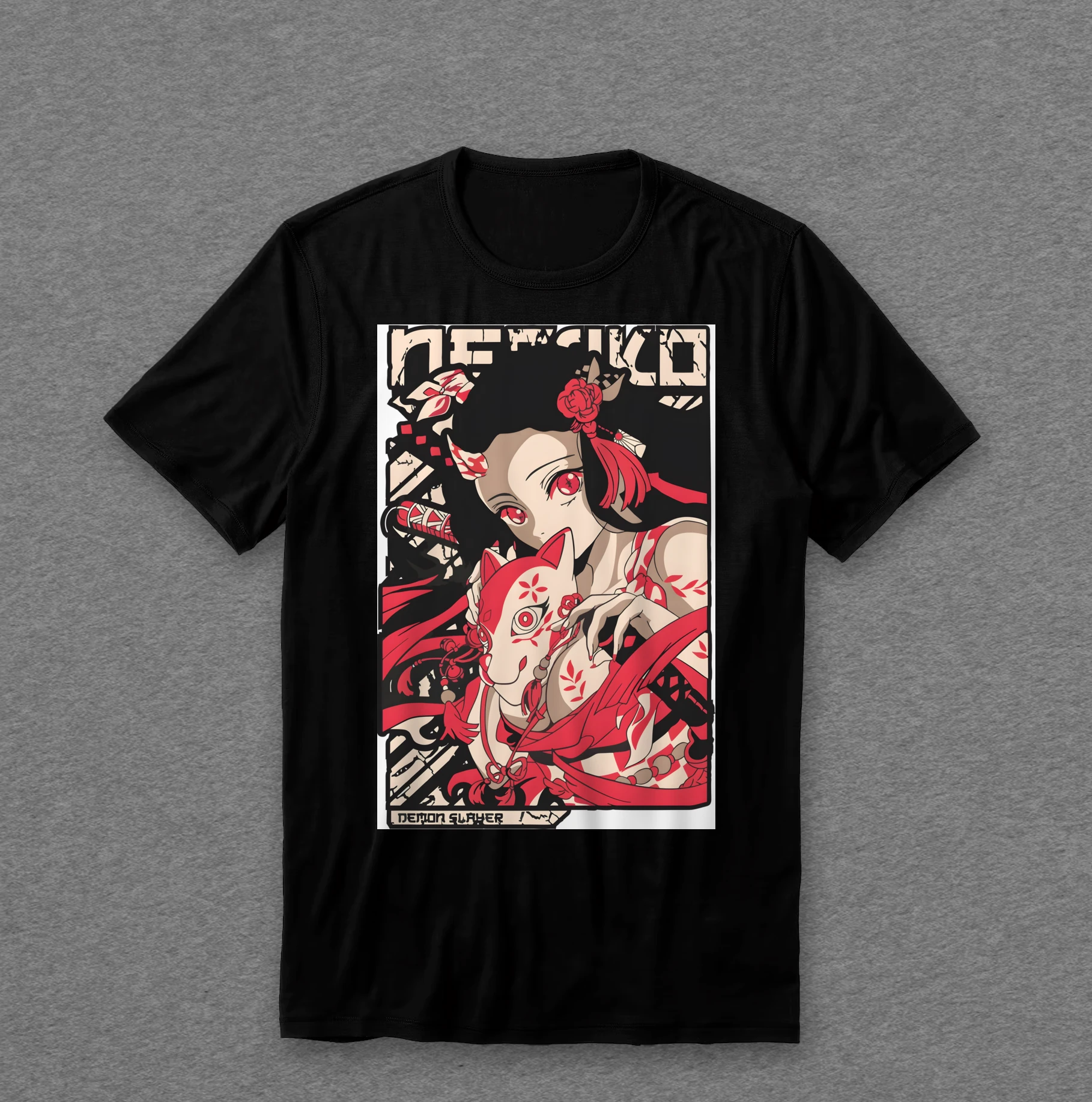 Camiseta Demon Slayer — Nezuko (máscara kitsune)