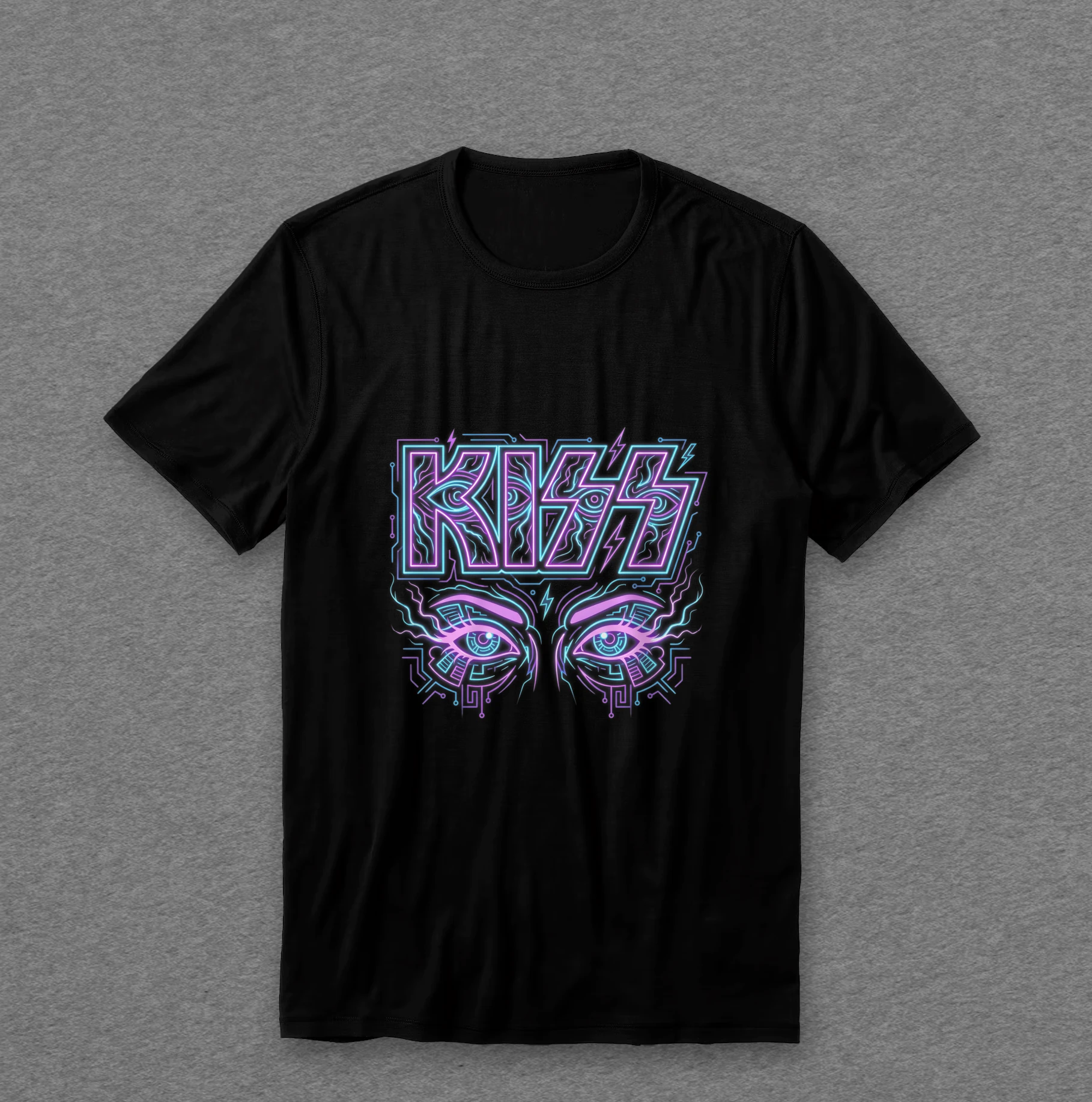 Camiseta Kiss — Olhos Neon