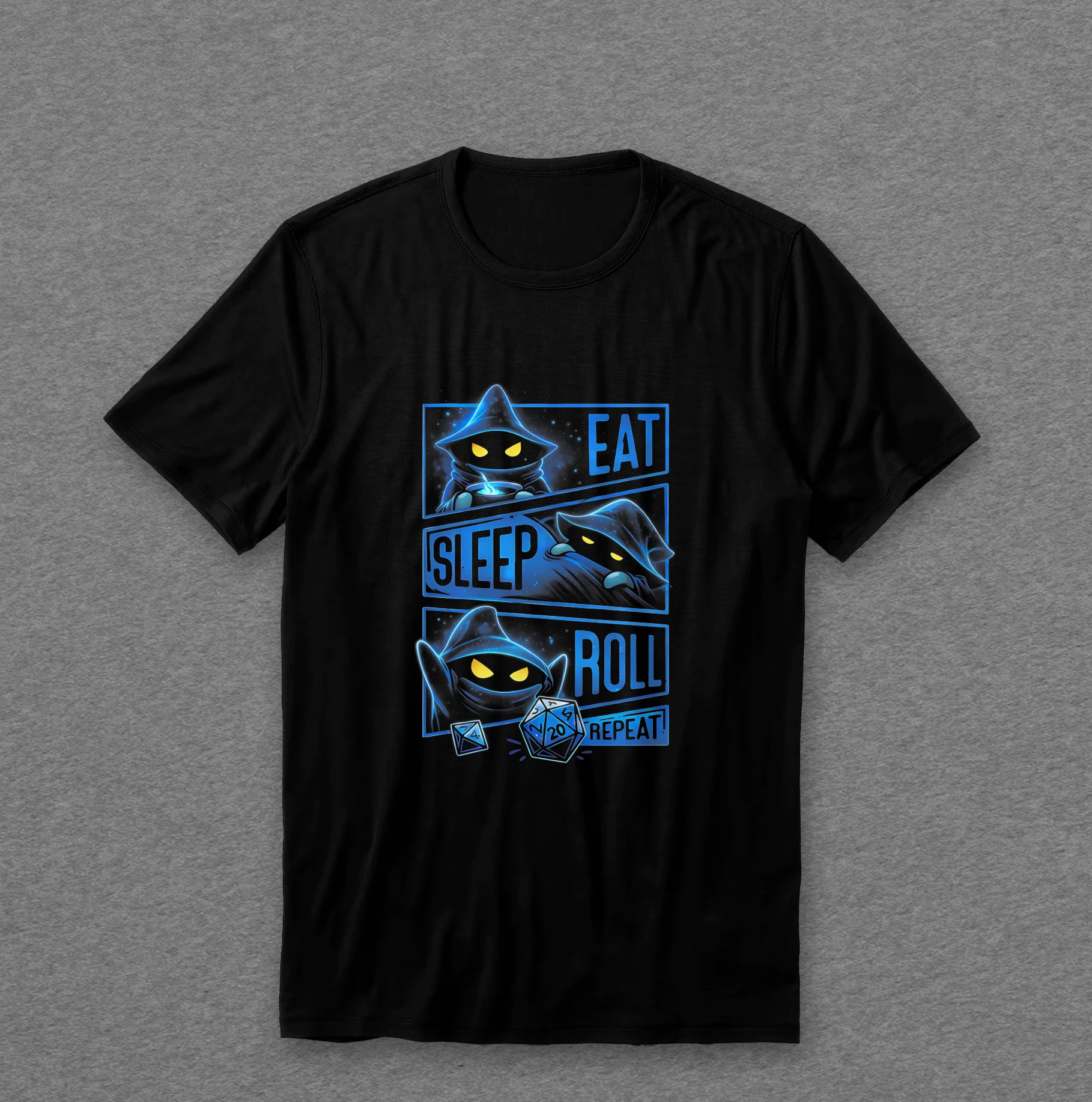 Camiseta RPG — Eat Sleep Roll